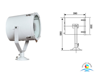 Marine TG27-B 1000W High Powered Stainless Steel Boat Searchlight 