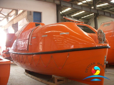 Solas Approved Partially Enclosed Life Boat FRP Lifeboat with Platform Davit
