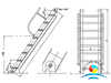 Model D&Df Ship Engine Room Square Steel Inclined Ladder