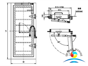 Ship Steel Watertight Hinged Type Door With Hydraulic Operating System