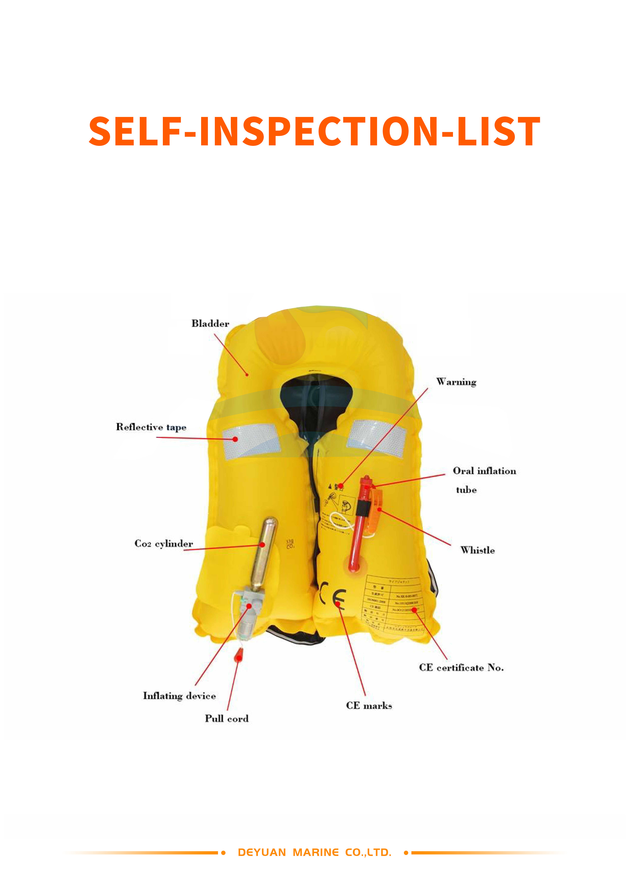 Inspection Of Inflatable Life Jacket - China Deyuan Marine