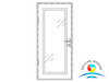 Marine Ship Single-leaf Aluminium Door For Glass Cabin 