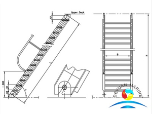 Marine Steel Engine Room Inclined Ladder With Different Class Certificate