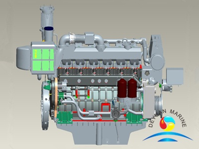410KW 6170 Series Weichai Marine Dual-fuel Diesel Engine