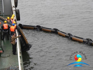 Ship Salvages Inflatable Rubber Oil Boom